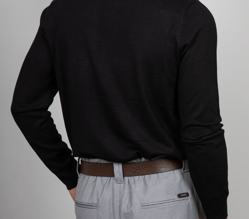 Maglione girocollo in viscosa LANDEK - NERO L-207