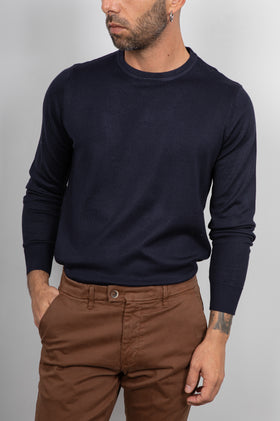 Maglione girocollo in viscosa LANDEK - NAVY L-207