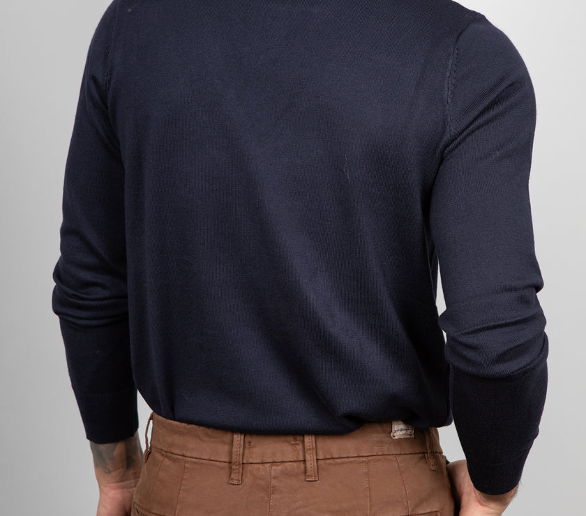 Maglione girocollo in viscosa LANDEK - NAVY L-207
