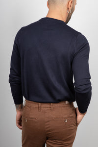 Maglione girocollo in viscosa LANDEK - NAVY L-207