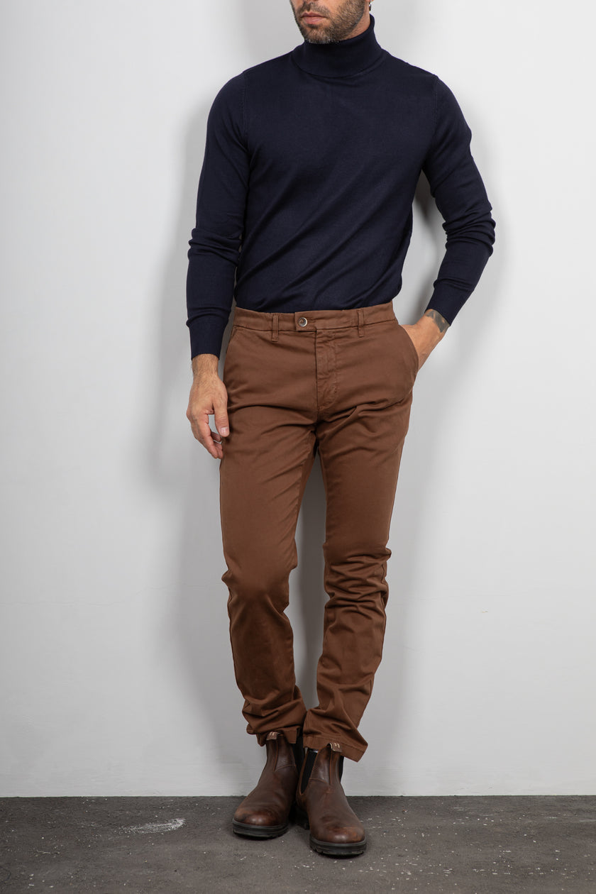 Maglione collo alto in viscosa LANDEK - NAVY L-208