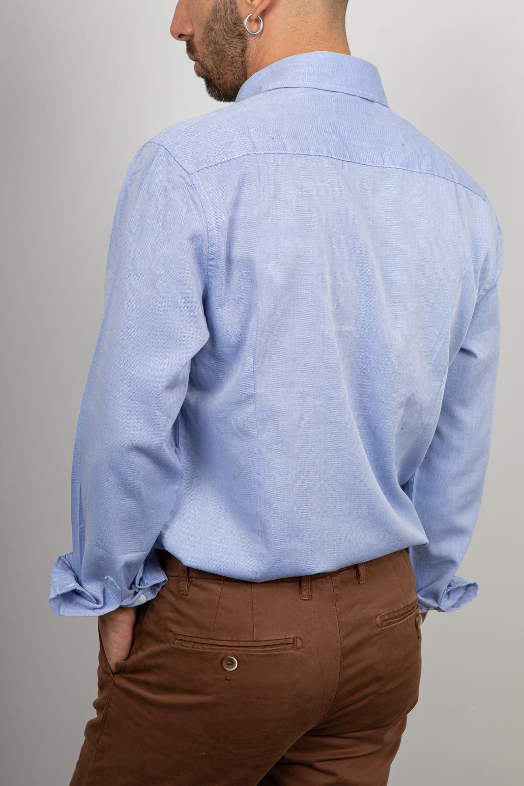 LANDEK Oxford shirt with French collar - BLUE LPC0114