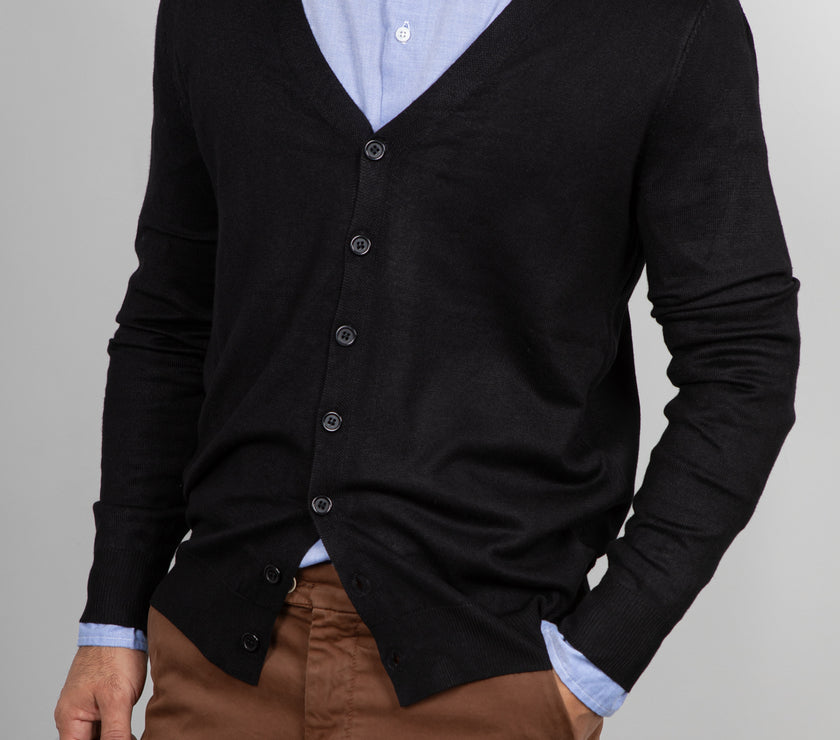 Cardigan in viscosa LANDEK - NERO LPL211