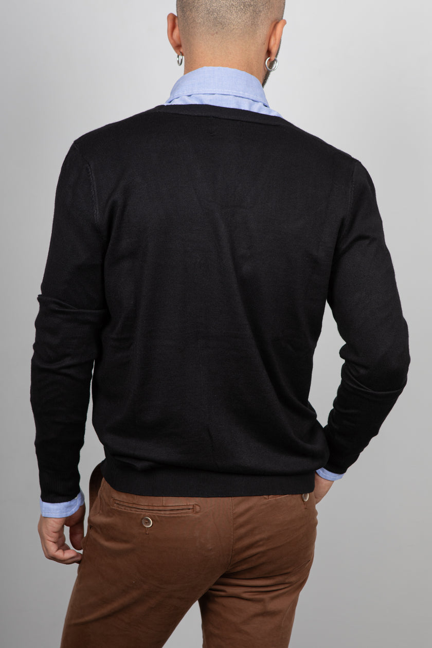 Cardigan in viscosa LANDEK - NERO LPL211