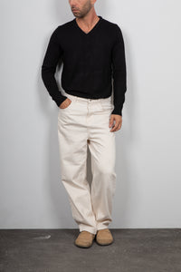 Maglione viscosa scollo a V LANDEK - NERO L-357