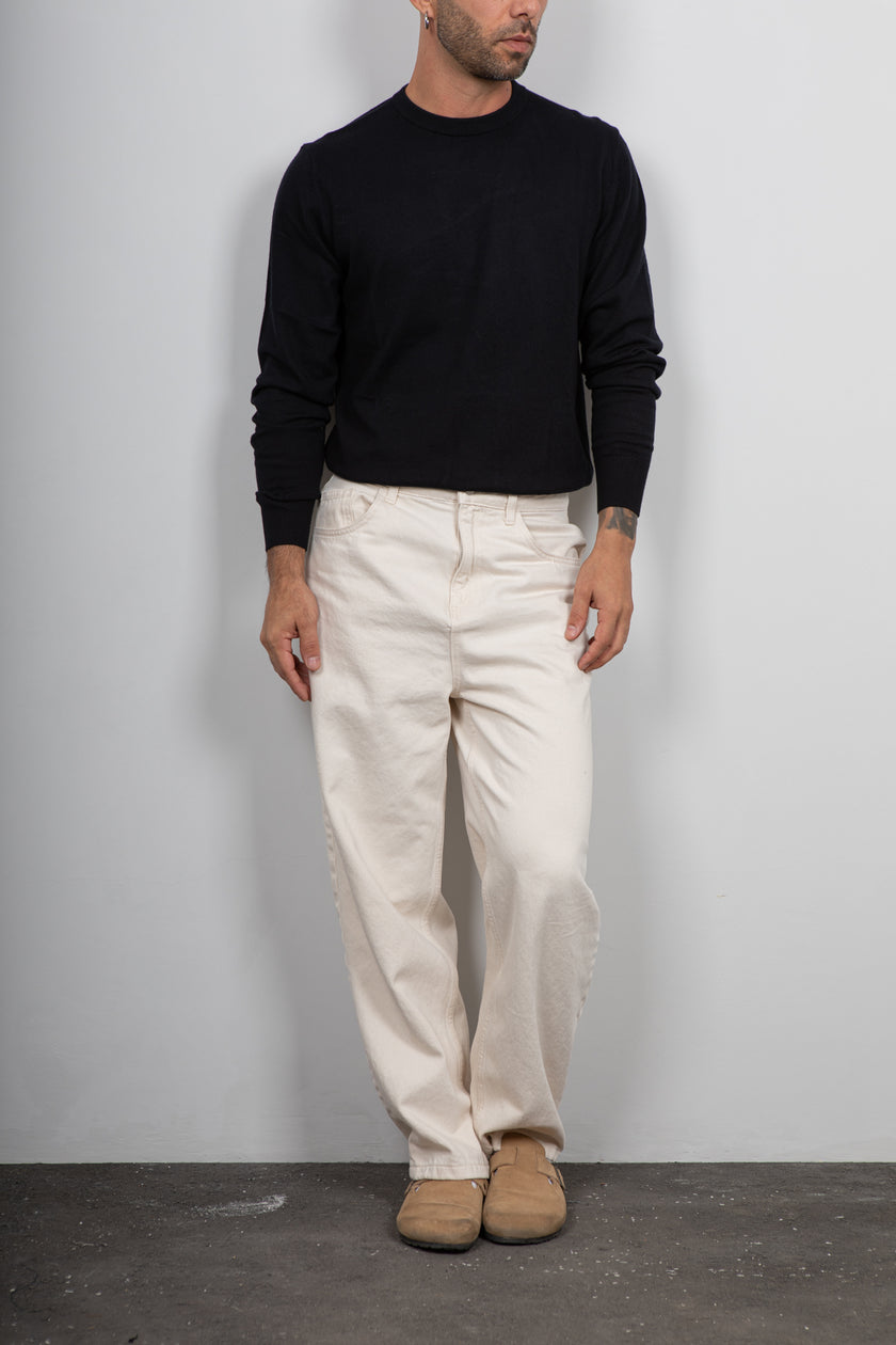 Maglioncino in cotone lino LANDEK - NERO LP251036A