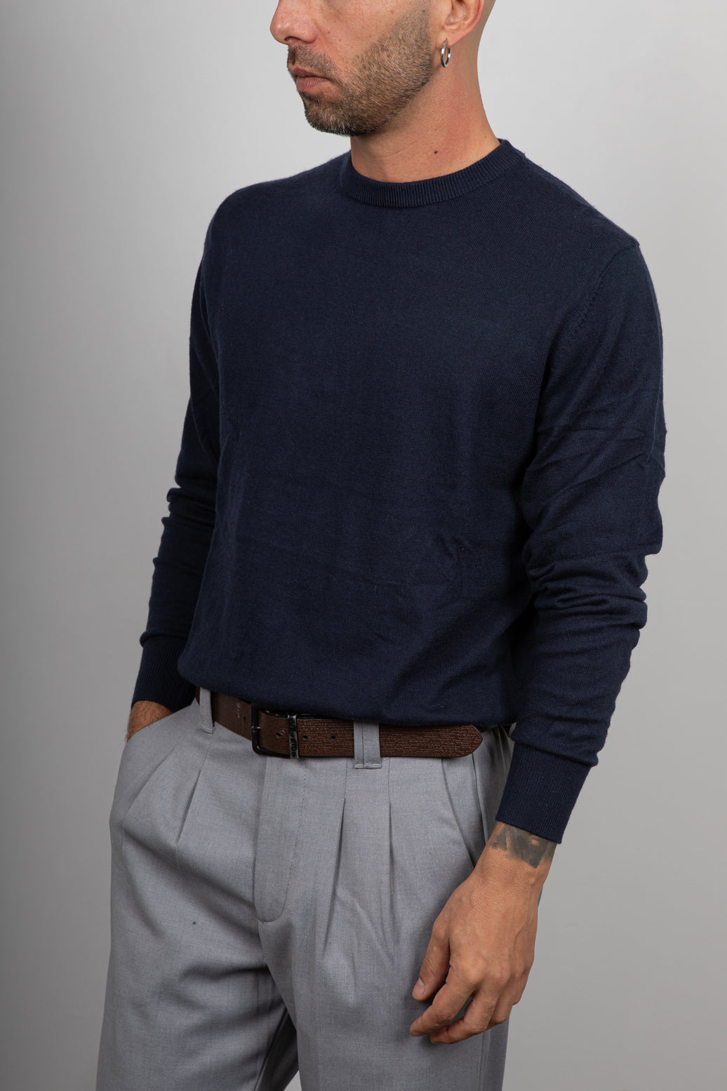 Maglioncino in cotone lino LANDEK - NAVY LP251036A