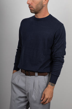 Maglioncino in cotone lino LANDEK - NAVY LP251036A