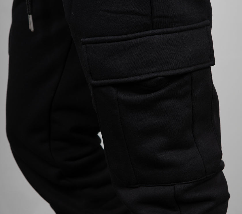 Pantalone  Felpato Cargo TELAMIRA- NERO BTF0034