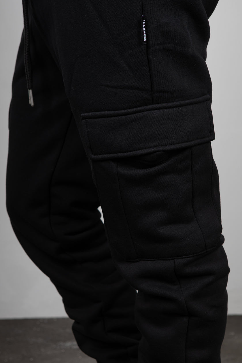 Pantalone  Felpato Cargo TELAMIRA- NERO BTF0034