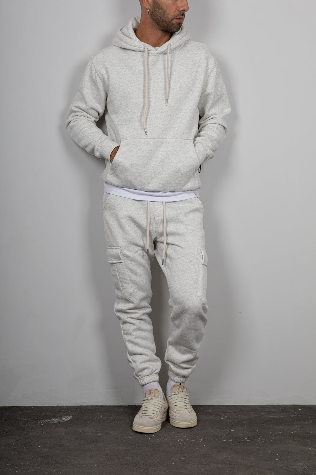 Pantalone  Felpato Cargo TELAMIRA- MELANGE BTF0034