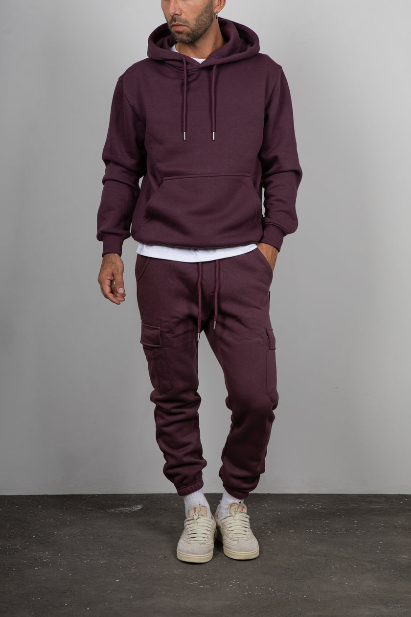 Felpa Cappuccio-BORDEAUX BTF0032