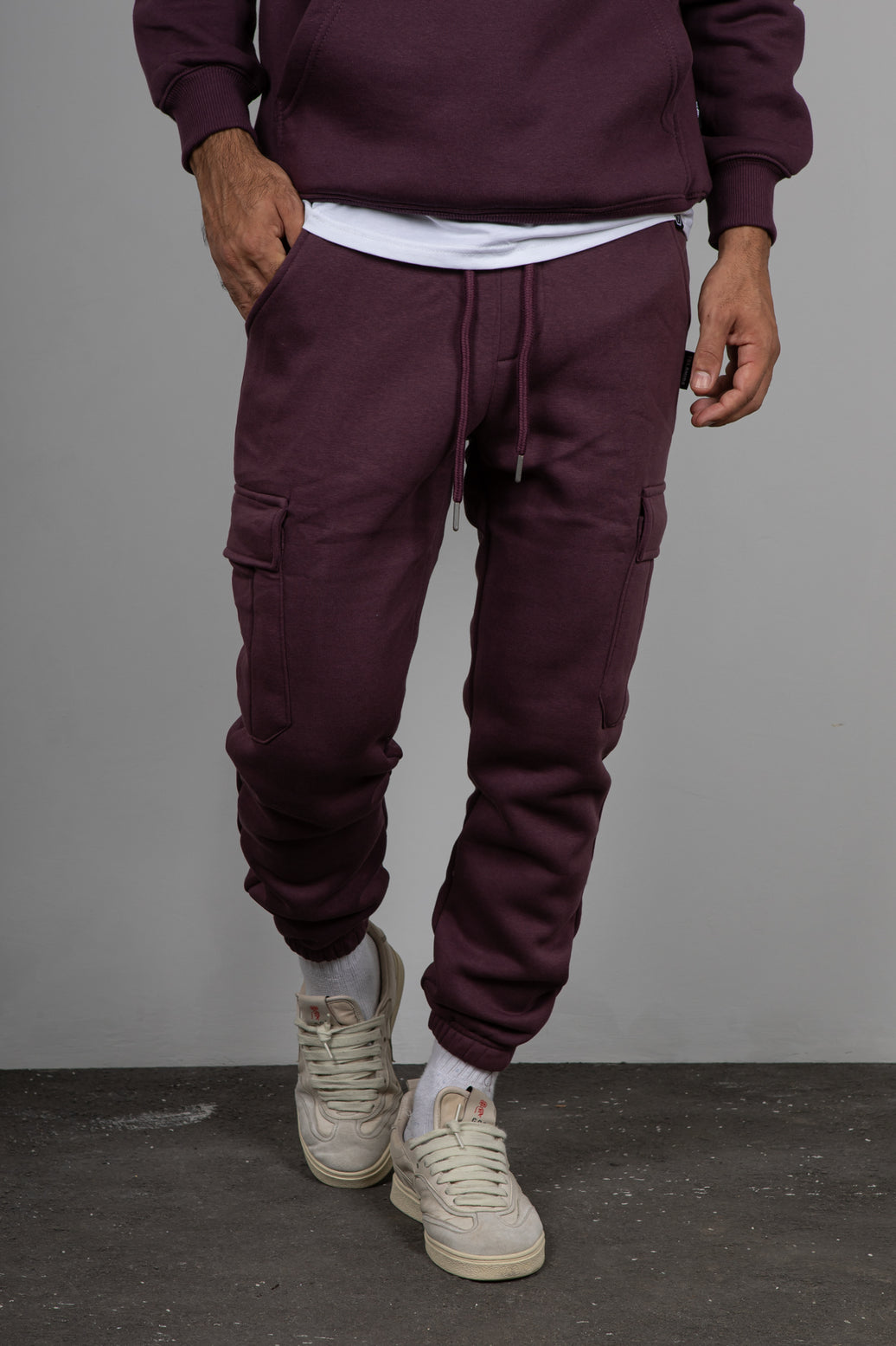 Pantalone  Felpato Cargo TELAMIRA- BORDEAUX BTF0034