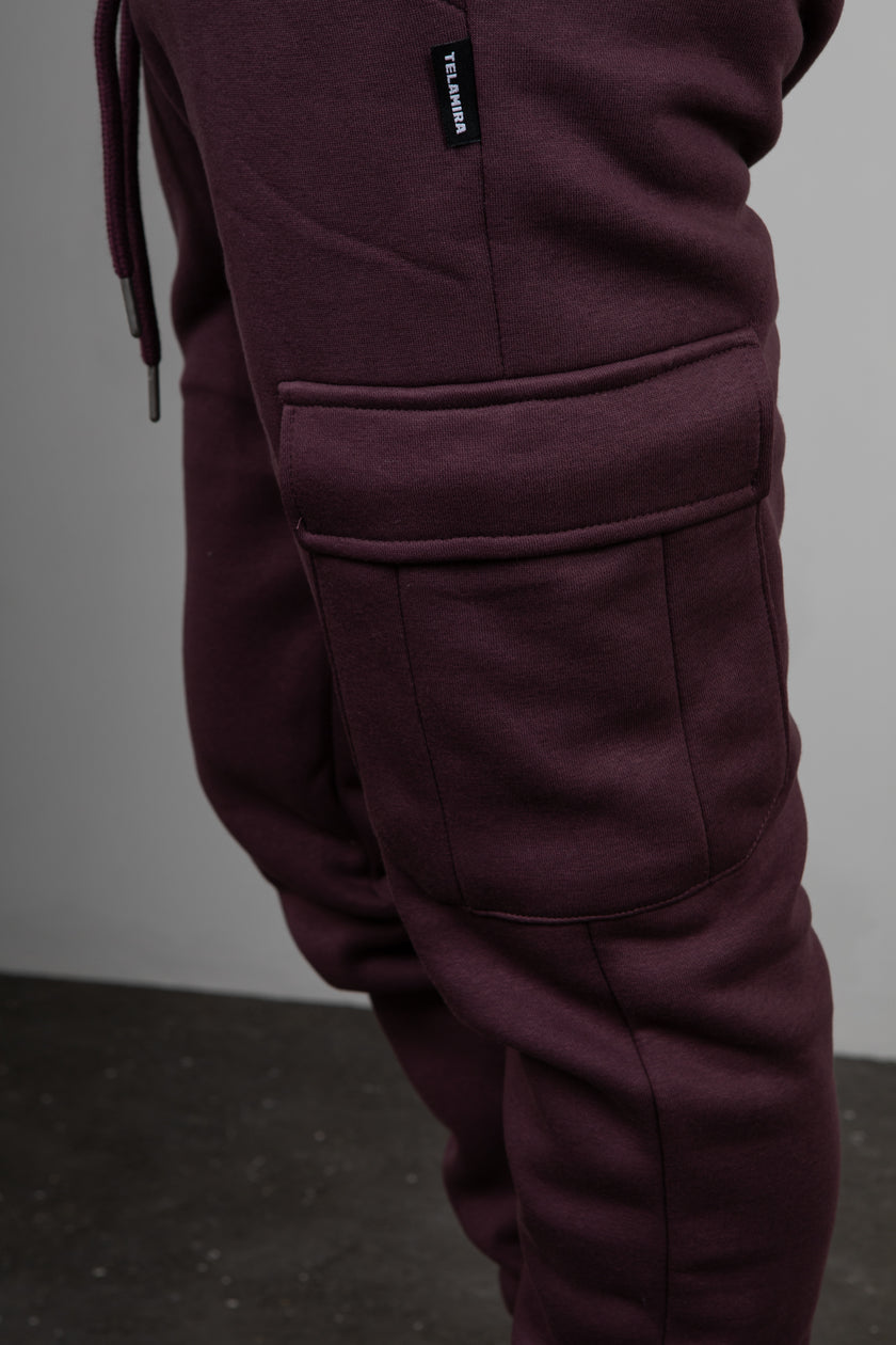 Pantalone  Felpato Cargo TELAMIRA- BORDEAUX BTF0034