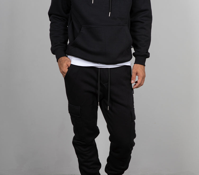Felpa Cappuccio-NERO BTF0032