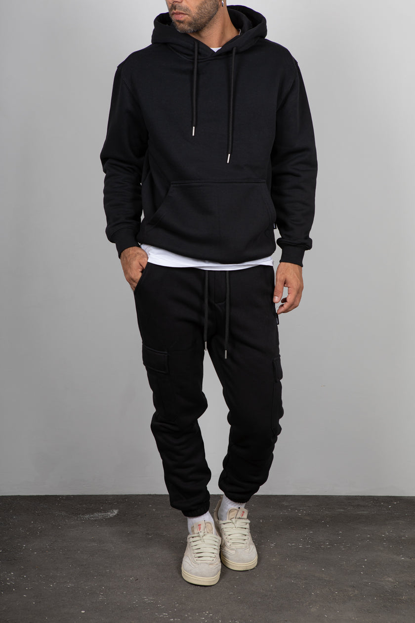 Felpa Cappuccio-NERO BTF0032
