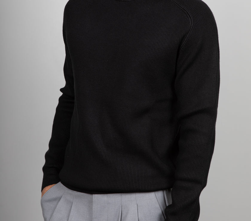 Maglione viscosa costa inglese GIANNI LUPO - BLACK GL35213GZ