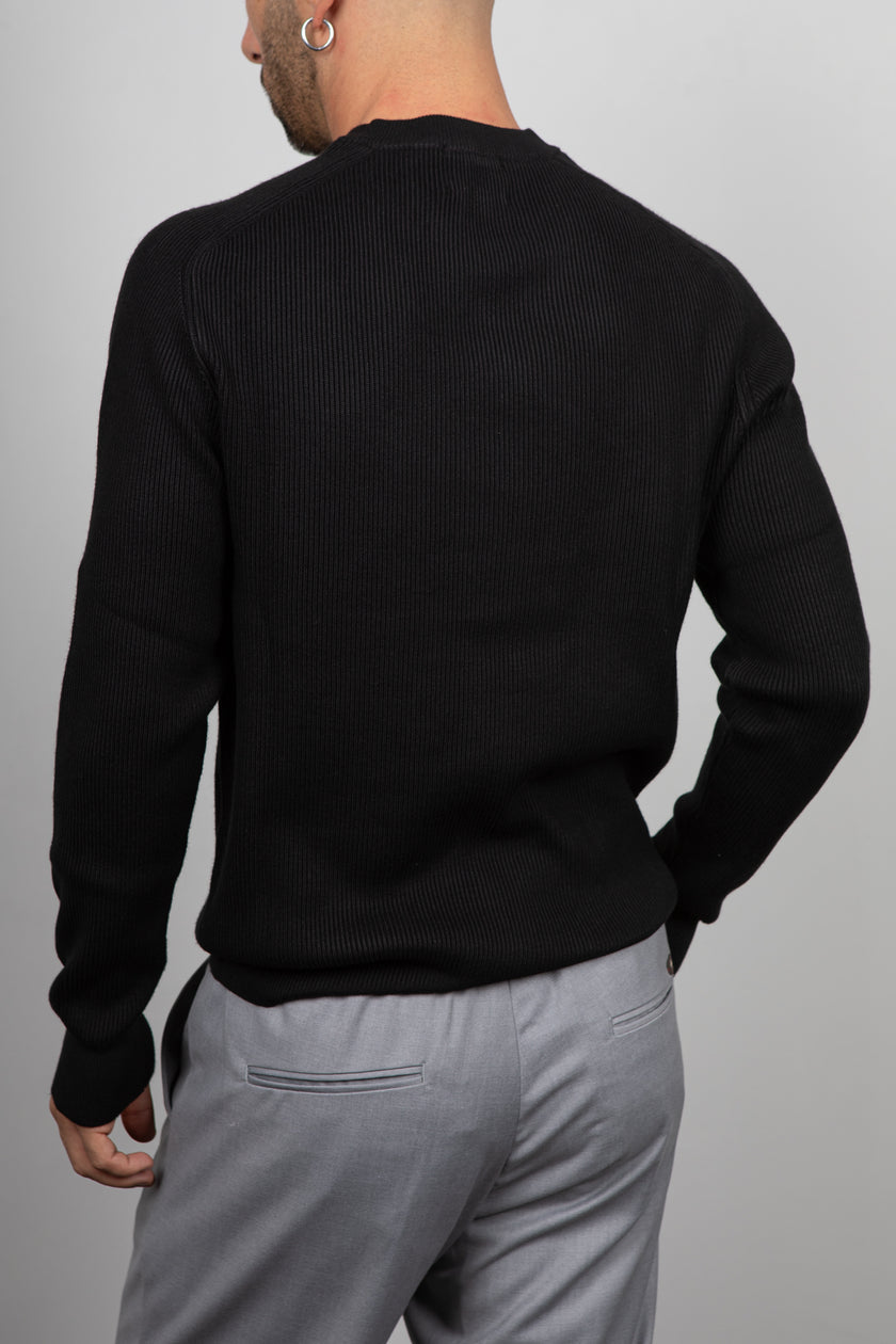 Maglione viscosa costa inglese GIANNI LUPO - BLACK GL35213GZ