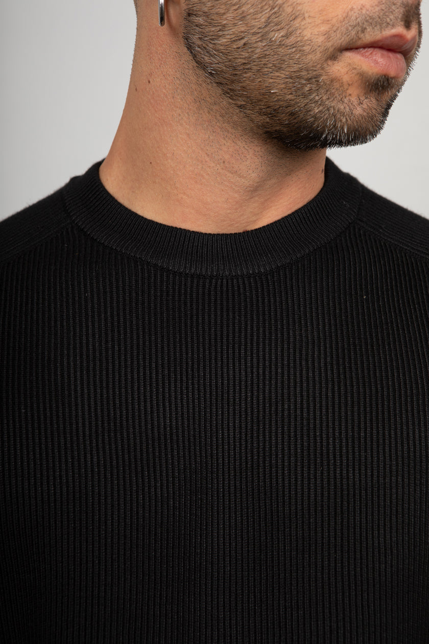 Maglione viscosa costa inglese GIANNI LUPO - BLACK GL35213GZ