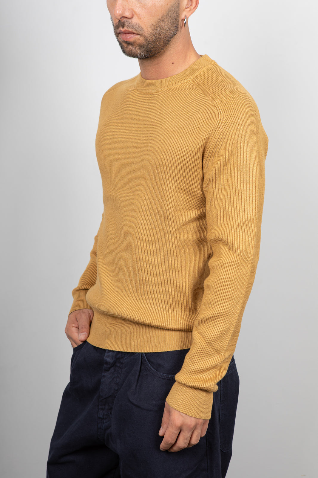 Maglione viscosa costa inglese GIANNI LUPO - SENAPE GL35213GZ