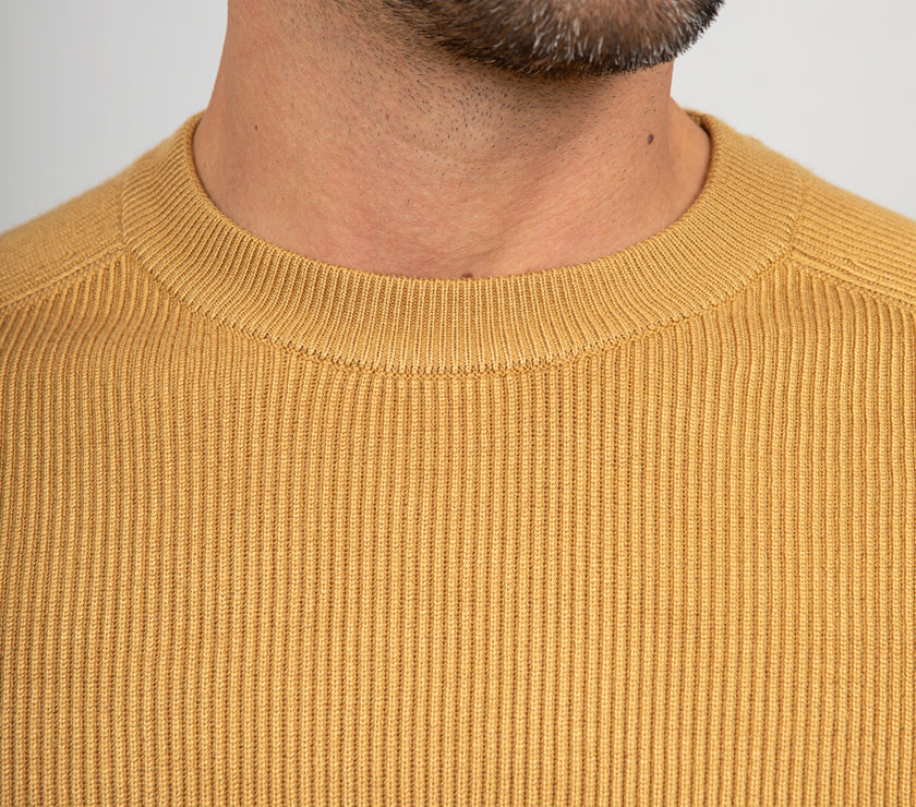 Maglione viscosa costa inglese GIANNI LUPO - SENAPE GL35213GZ