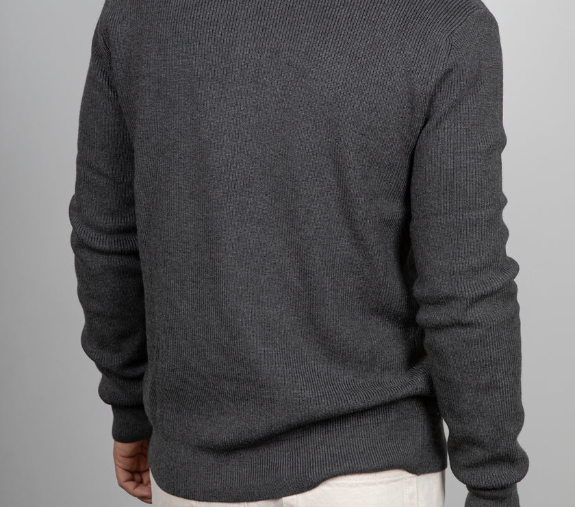 Maglione full zip GIANNI LUPO - DARK GREY GL35152GZ