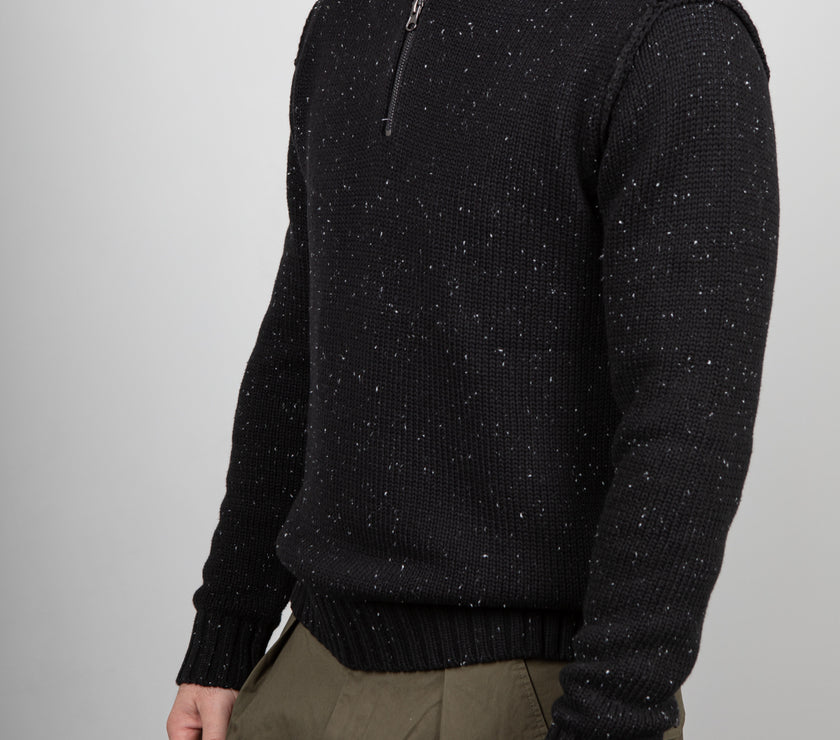 Maglione half zip INDICODE - NERO 35-862