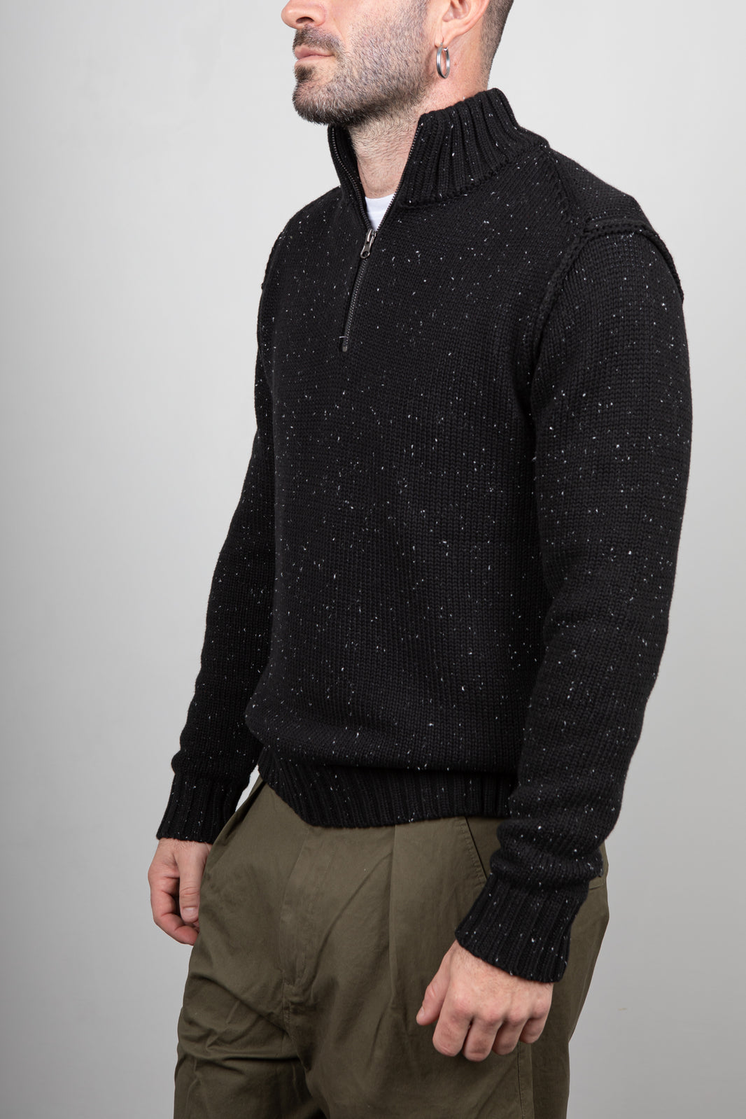 Maglione half zip INDICODE - NERO 35-862