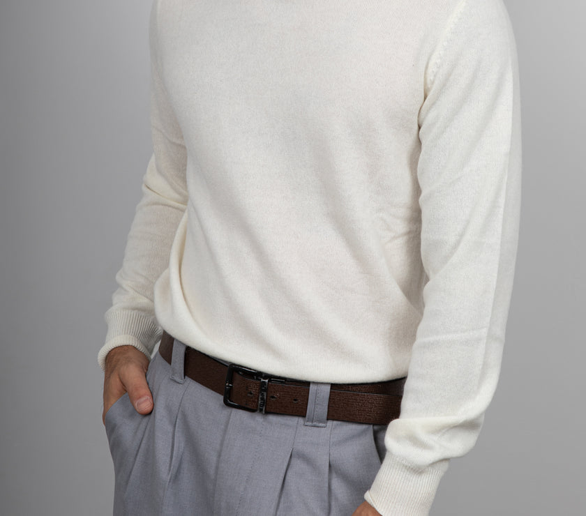 Maglione collo alto cachemire GIANNI LUPO - PANNA GL387S