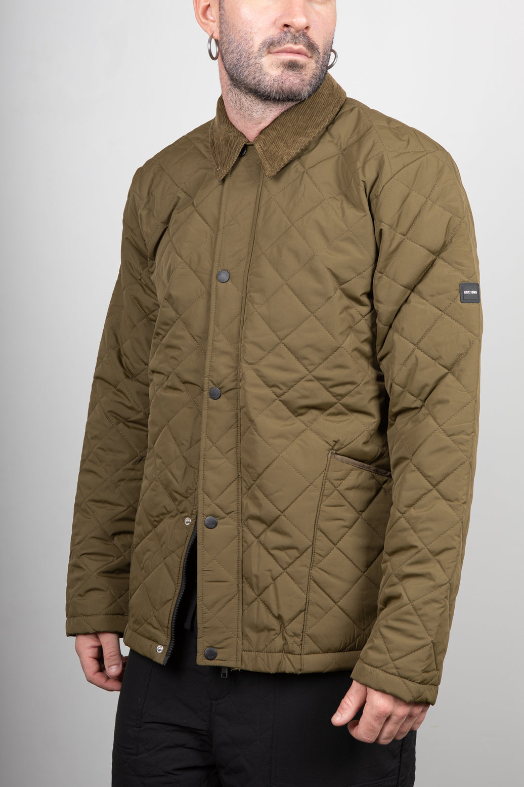 Giacca trapuntata INDICODE - DARK OLIVE 15-987