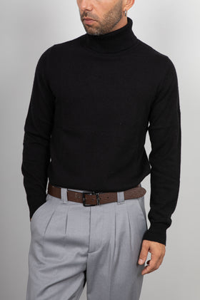 Maglione collo alto cashmere GIANNI LUPO - nero GL387S