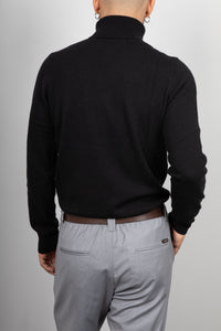 Maglione collo alto cachemire GIANNI LUPO - nero GL387S