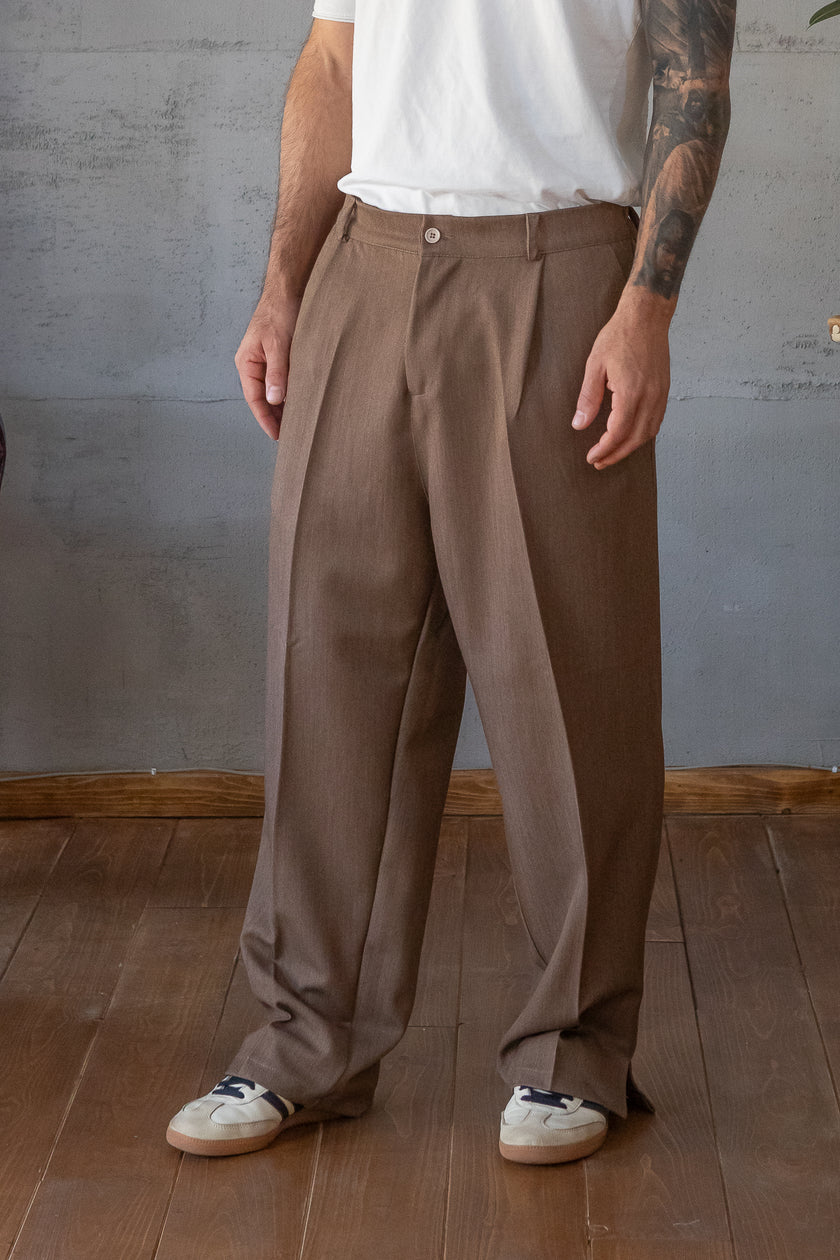 Pantalone palazzo NJB - MARRONE BEK