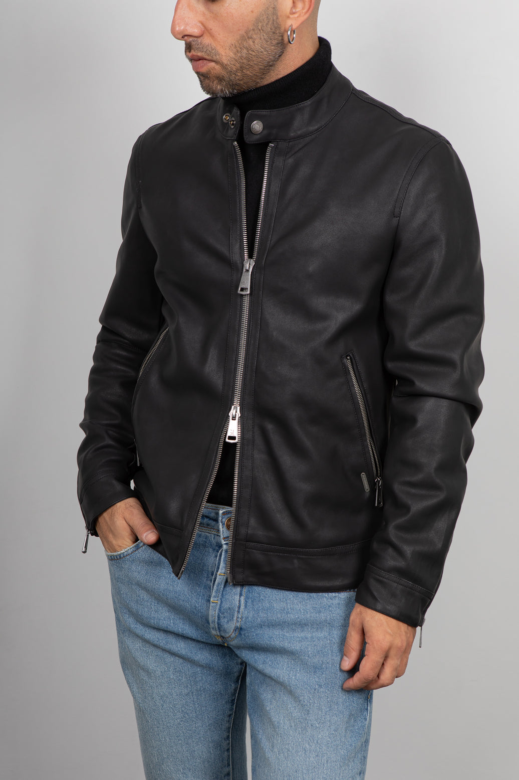 Biker ecopelle GIANNI LUPO - NERO GL9808