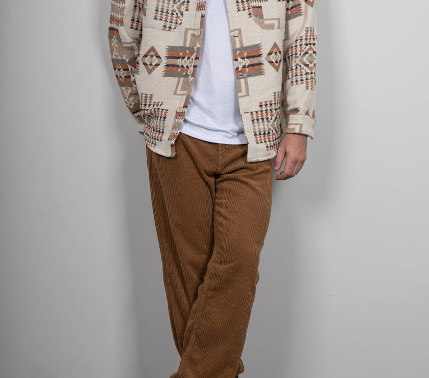 Giacca camicia etnica TELAMIRA - BEIGE RTC012
