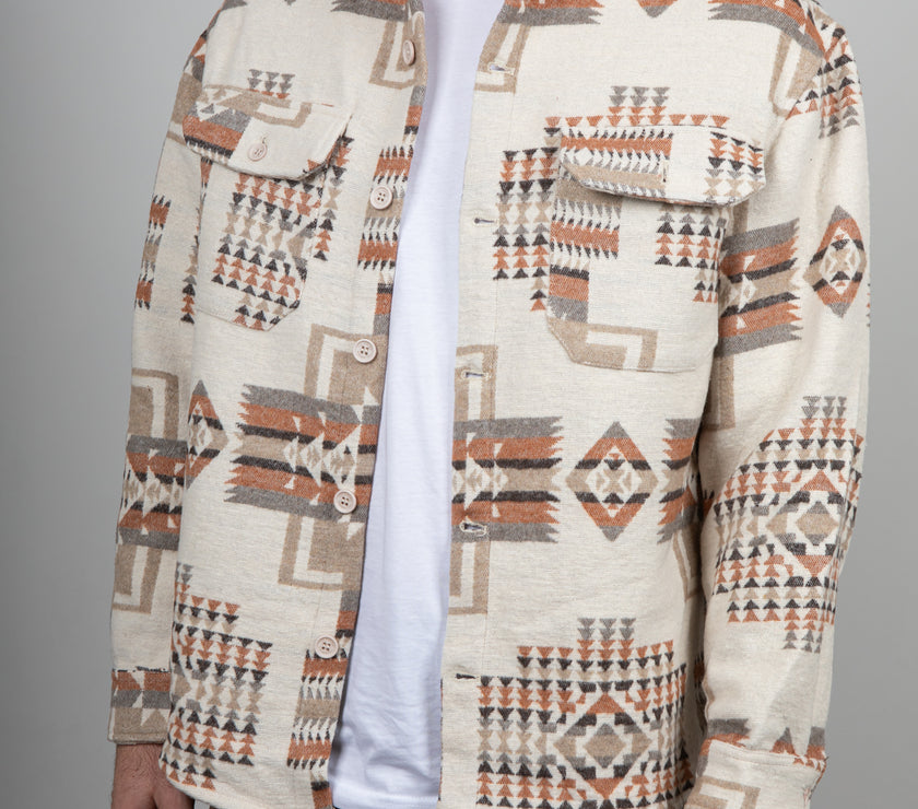 Giacca camicia etnica TELAMIRA - BEIGE RTC012