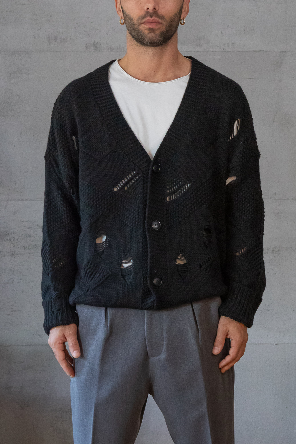 Cardigan rotture - NJB NERO 8113