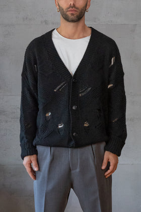Cardigan rotture - NJB NERO 8113