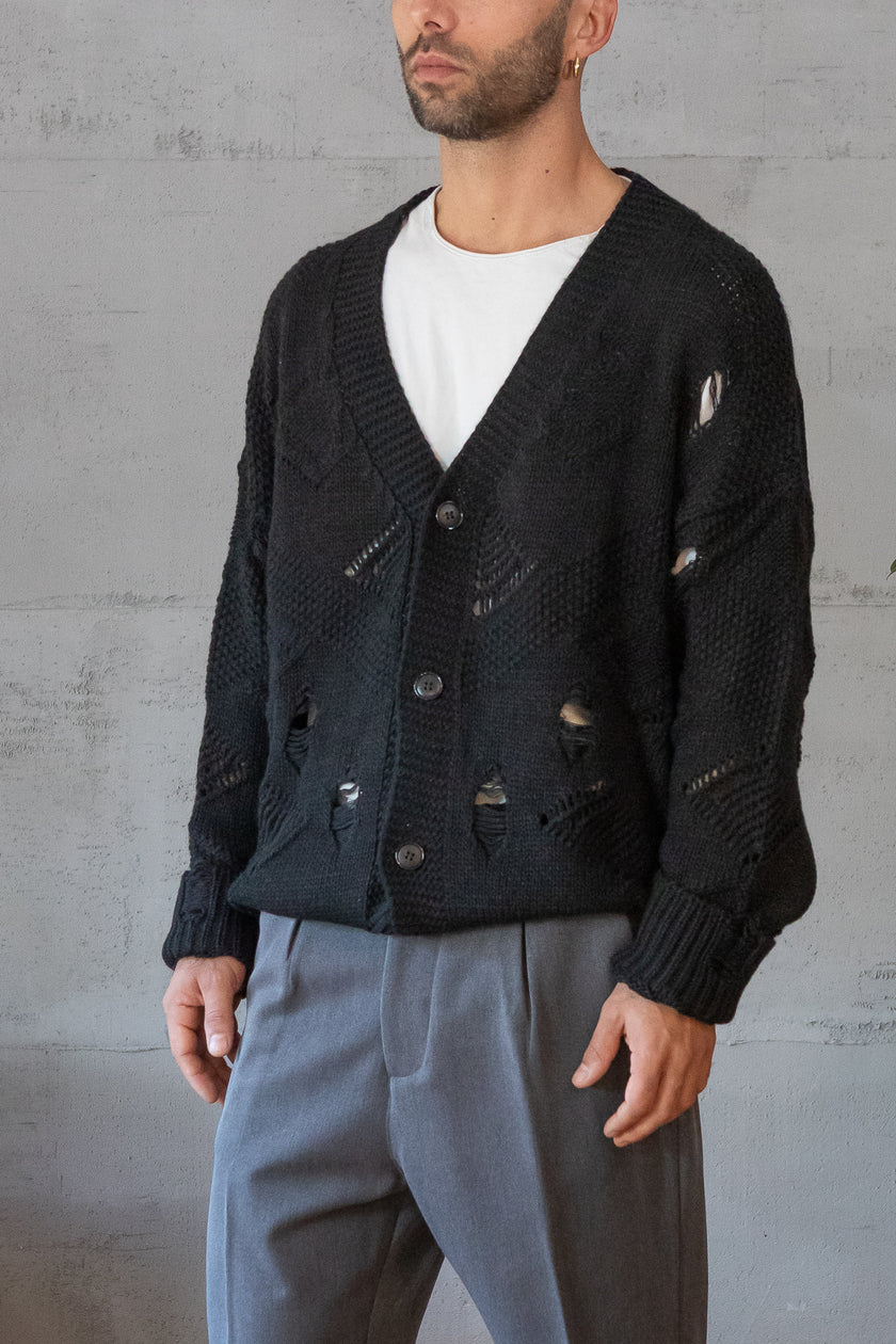 Cardigan rotture - NJB NERO 8113