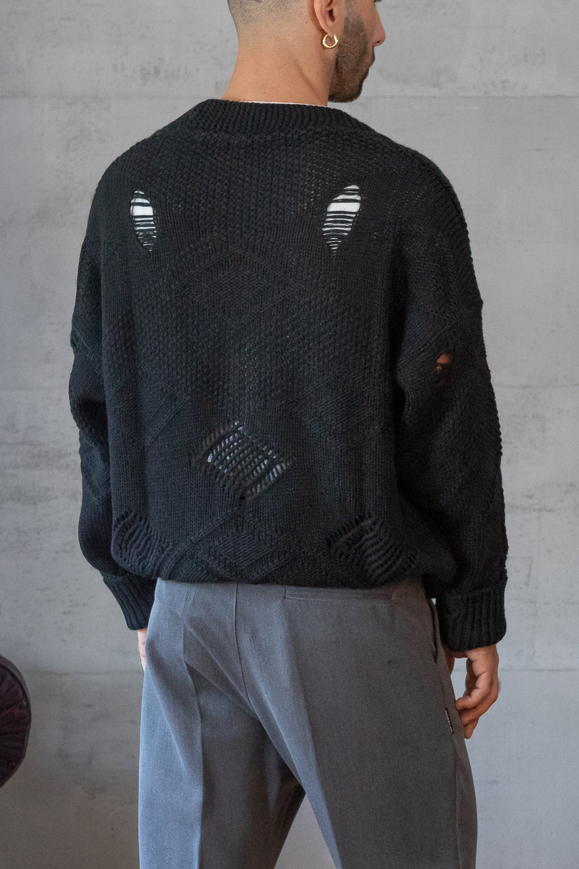 Cardigan rotture - NJB NERO 8113
