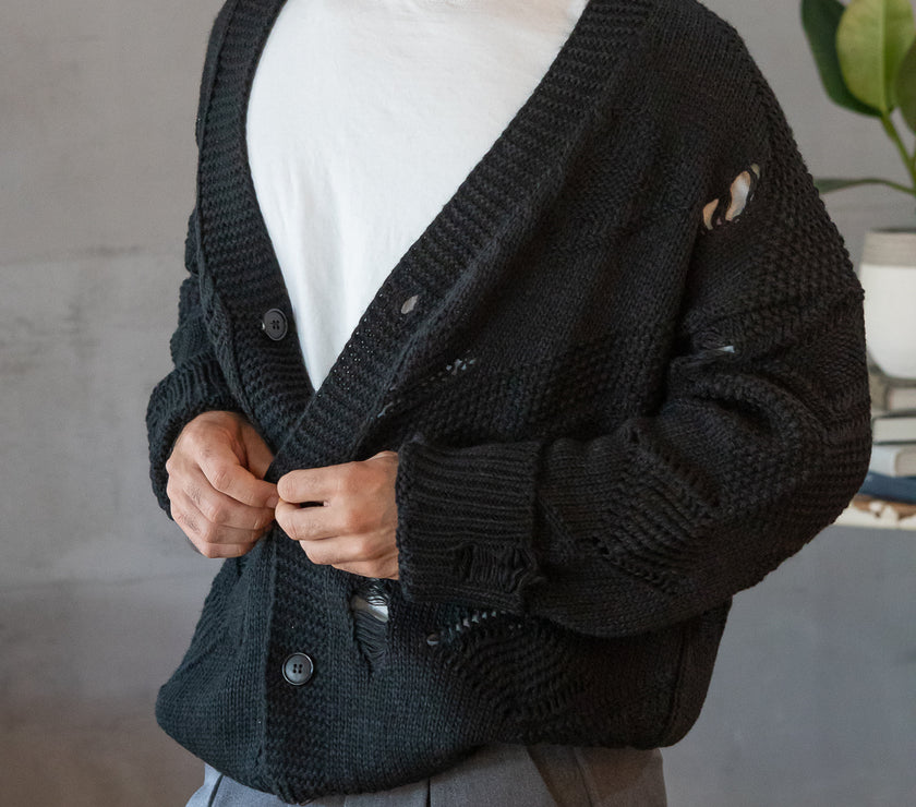 Cardigan rotture - NJB NERO 8113