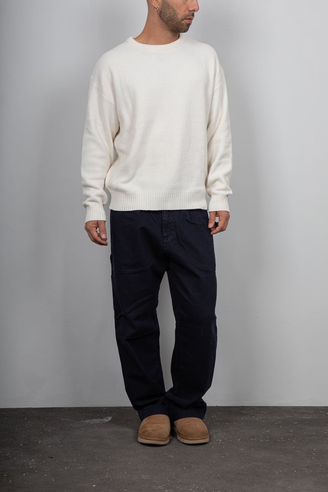Maglione in ciniglia GIANNI LUPO - PANNA GL525S