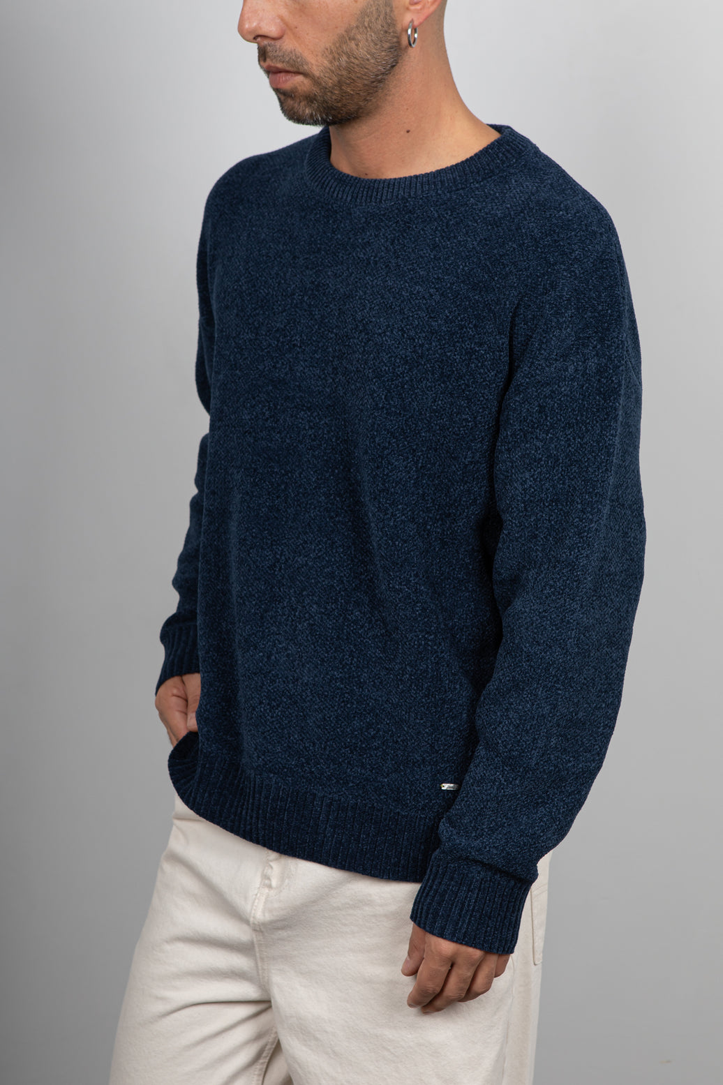 Maglione in ciniglia GIANNI LUPO - BLU GL525S