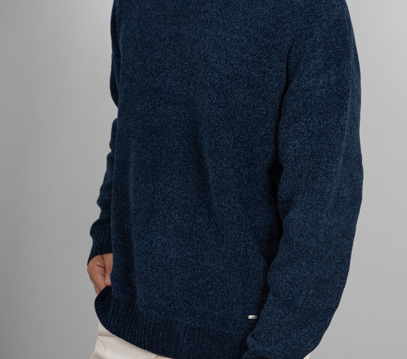 Maglione in ciniglia GIANNI LUPO - BLU GL525S