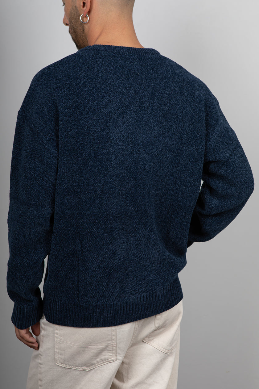 Maglione in ciniglia GIANNI LUPO - BLU GL525S