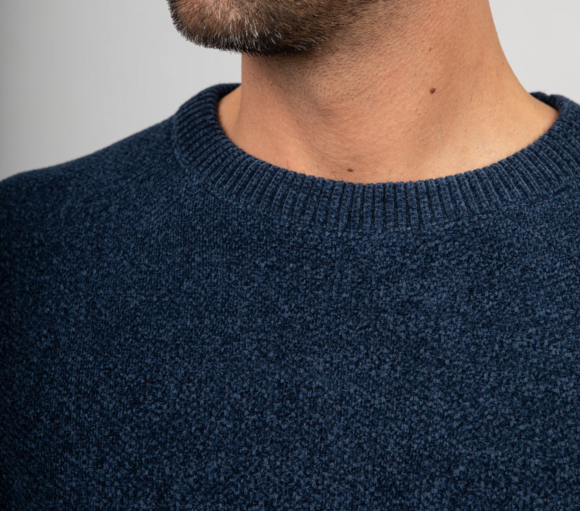 Maglione in ciniglia GIANNI LUPO - BLU GL525S
