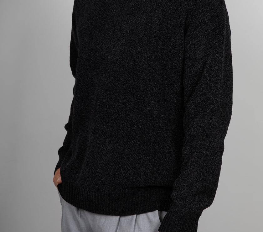 Maglione in ciniglia GIANNI LUPO - NERO GL525S