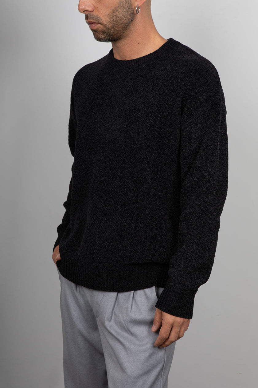 Maglione in ciniglia GIANNI LUPO - NERO GL525S