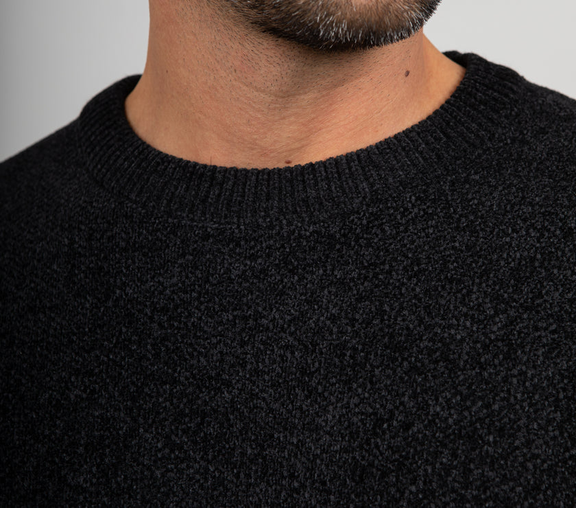 Maglione in ciniglia GIANNI LUPO - NERO GL525S