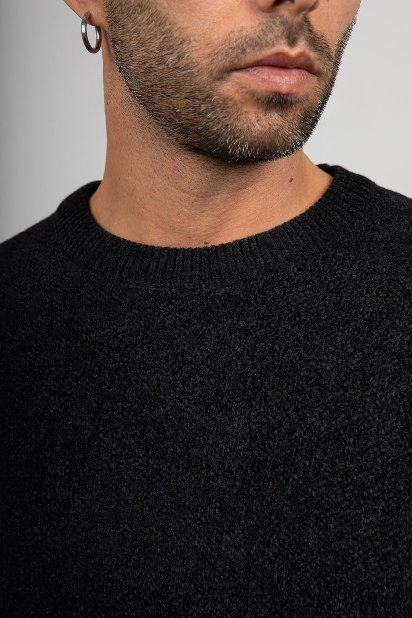 Maglione in ciniglia GIANNI LUPO - NERO GL525S